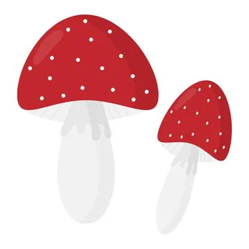 Vector illustration of fly agarics in flat style Stock Illustration