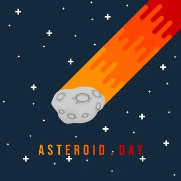 Vector Illustration of Flying Asteroid Stock Illustration