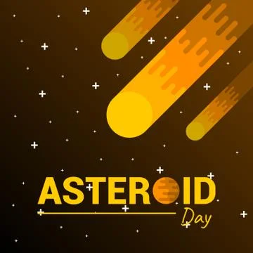 Vector Illustration of Flying Asteroid Stock Illustration
