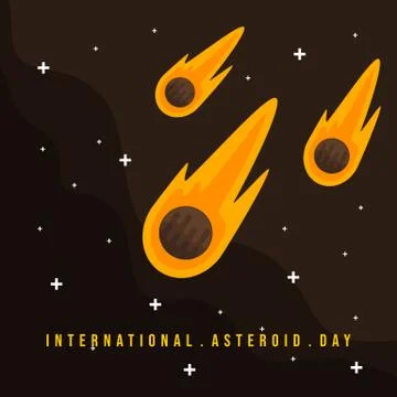 Vector Illustration of Flying Asteroid Stock Illustration