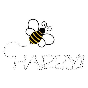 Vector illustration of  a flying  bee isolated on white background Illustrazione stock
