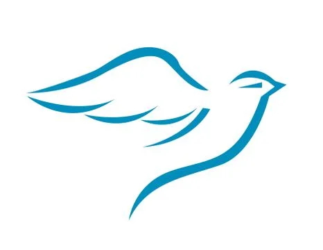 Vector illustration of flying dove Stock Illustration