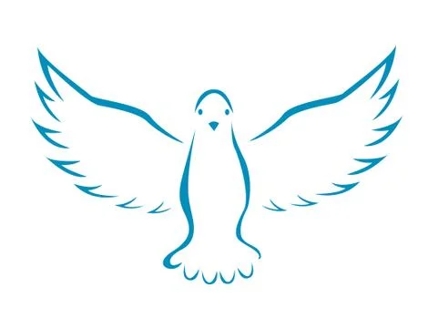 Vector illustration of flying dove Stock Illustration