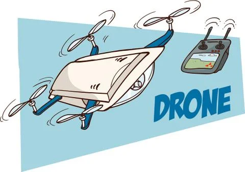 Vector illustration of a Flying drones Stock Illustration