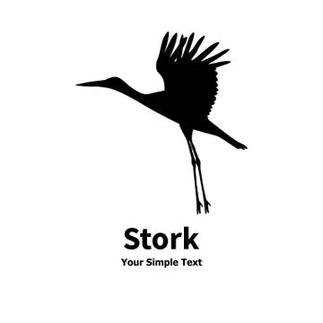 Vector illustration of a flying stork icon Stock Illustration