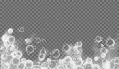 Vector illustration. Foam, bubble isolated on transparent background, with cl Stock Illustration