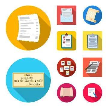 Vector illustration of folder and list icon. Set of folder and contract stock 스톡 일러스트