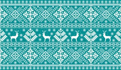 Vector illustration of folk seamless pattern ornament. Ethnic New Year blue o Illustrazione stock