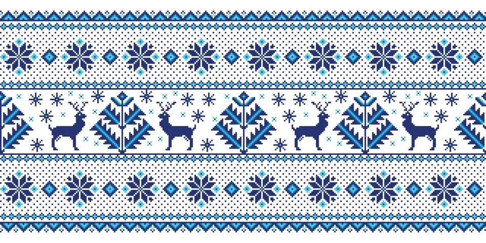 Vector illustration of folk seamless pattern ornament. Ethnic New Year blue o Illustrazione stock