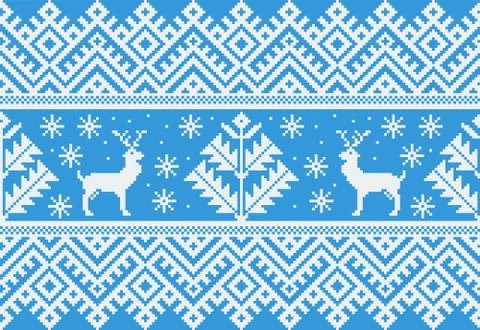 Vector illustration of folk seamless pattern ornament. Ethnic New Year blue o Illustrazione stock
