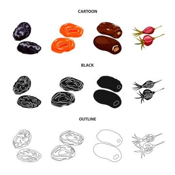 Vector illustration of food and raw logo. Set of food and nature stock symbol Stock Illustration
