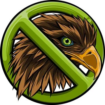 Vector illustration of forbidden eagle head on white background 스톡 일러스트