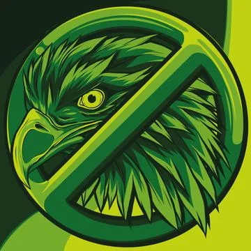 Vector illustration of forbidden eagle head on white background Stock Illustration