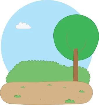 Vector illustration forest. Hand drawn. Stock Illustration