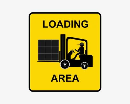 Vector Illustration of Forklift Loading Area Sign Stock Illustration