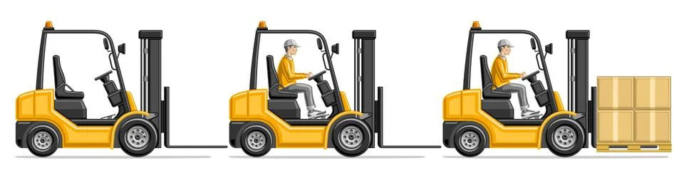 Vector illustration of Forklift Trucks 库存插图