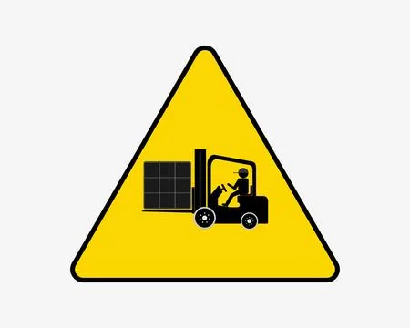 Vector Illustration of Forklift Warning Sign Illustration