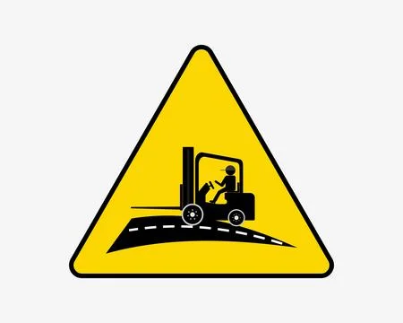 Vector Illustration of Forklift Warning Sign Driving Stock Illustration