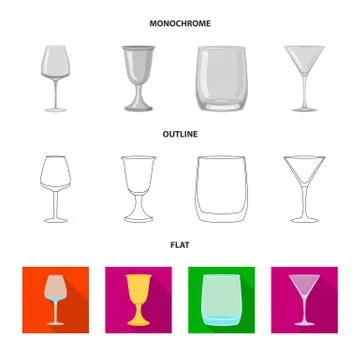 Vector illustration of form and celebration logo. Collection of form and volume Stock Illustration