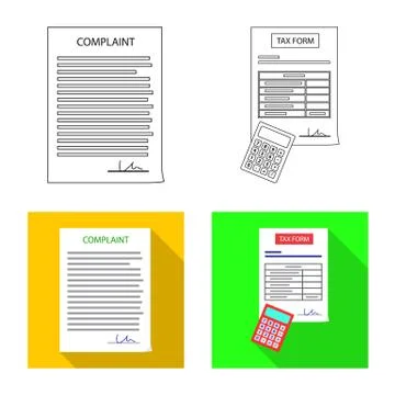 Vector illustration of form and document sign. Set of form and mark stock vector Stock Illustration