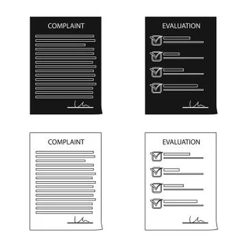 Vector illustration of form and document symbol. Collection of form and mark Stock Illustration