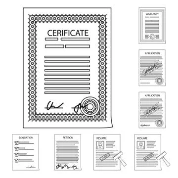 Vector illustration of form and document sign. Collection of form and mark stock イラスト素材
