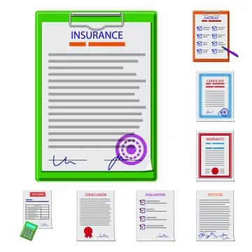 Vector illustration of form and document symbol. Collection of form and mark Illustrazione stock