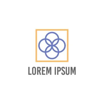 Vector illustration four circles inside a square abstract icon logo design Stock Illustration
