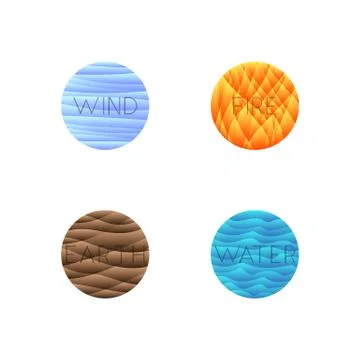 Vector illustration of four elements isolated into round shape 스톡 일러스트