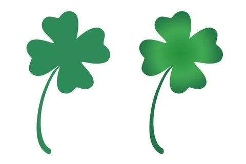 Vector illustration of a four leaf lucky clover. Vector set icons of lucky .. Stock Illustration