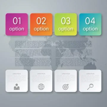 Vector illustration of four square infographics Stock Illustration