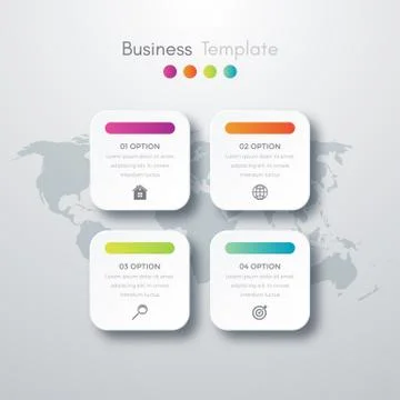 Vector illustration of four square infographics Illustrazione stock