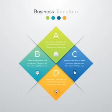 Vector illustration of four square infographics Stock Illustration