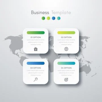 Vector illustration of four square infographics Stock Illustration