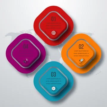 Vector illustration of four square infographics Stock-Illustration