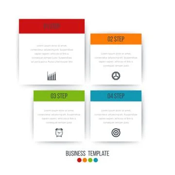 Vector illustration of four square infographics 스톡 일러스트