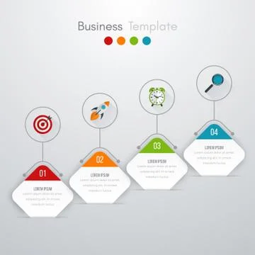 Vector illustration of four square infographics Stock Illustration
