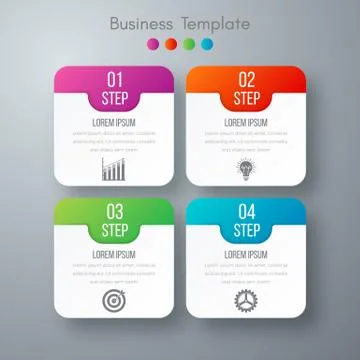 Vector illustration of four square infographics Stock Illustration