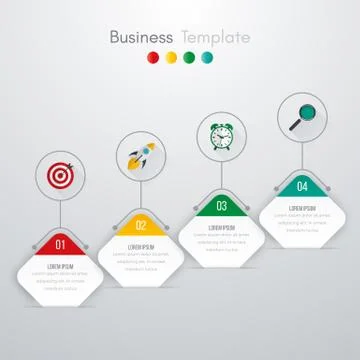 Vector illustration of four square infographics Stock Illustration