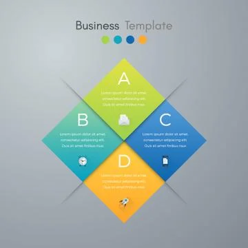 Vector illustration of four square infographics Stock Illustration