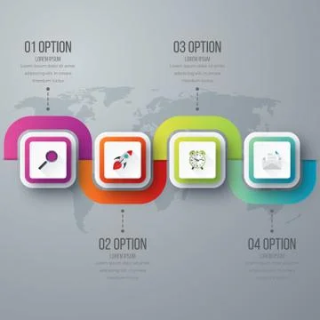 Vector illustration of four square infographics 스톡 일러스트