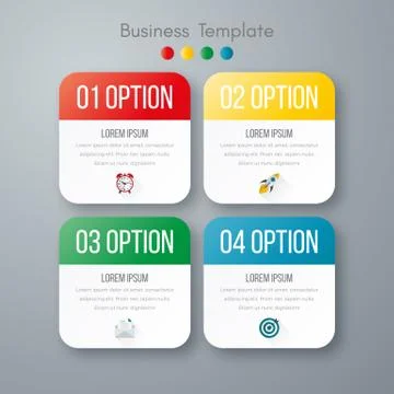 Vector illustration of four square infographics Illustrazione stock