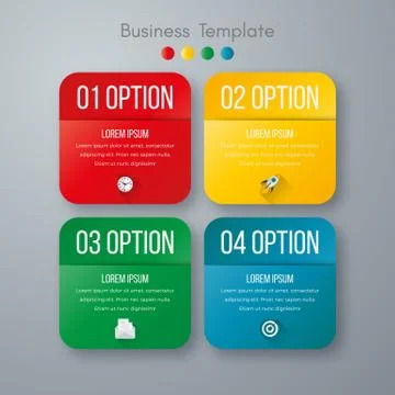 Vector illustration of four square infographics Stock Illustration