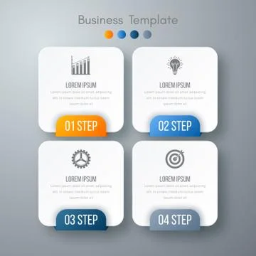 Vector illustration of four square infographics Stock Illustration