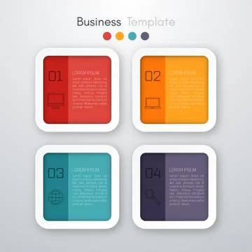 Vector illustration of four square infographics 스톡 일러스트
