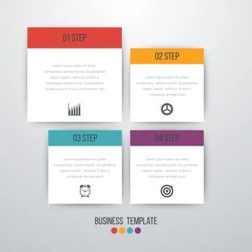 Vector illustration of four square infographics Stock Illustration