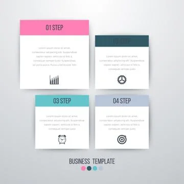 Vector illustration of four square infographics Illustrazione stock