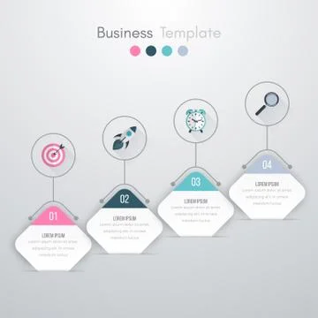 Vector illustration of four square infographics Illustrazione stock