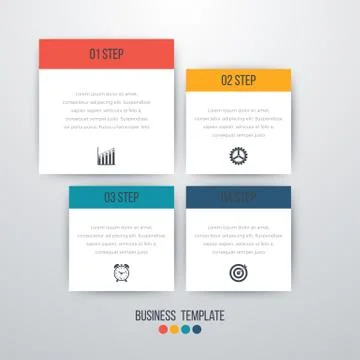 Vector illustration of four square infographics Stock Illustration