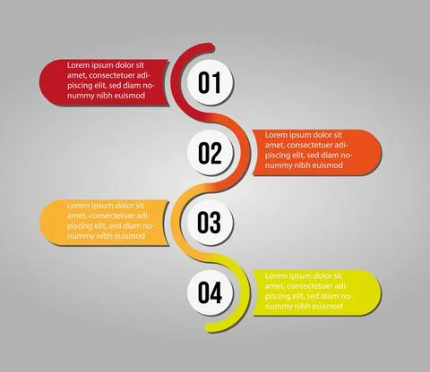 A vector illustration of the four step infographic Stock Illustration